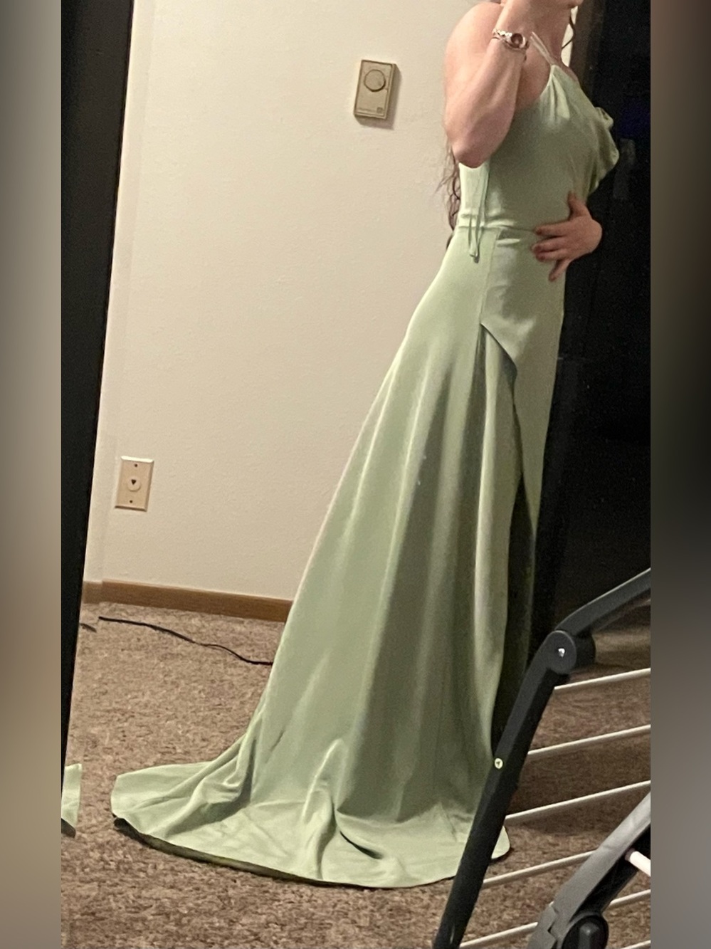 Sage Green bridesmaid prom formal cocktail Dress